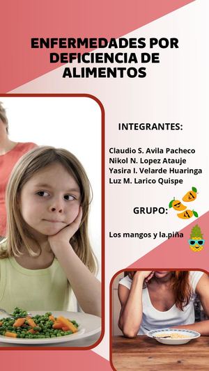 Enfermedades Deficiencias De Alimentos -Semana 13 - GRUPO Mangos Y Piña