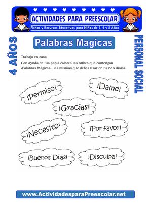 Palabras Magicas Para Niños De 4 Años