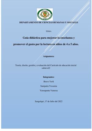 Guia didactica para promover el gusto por la lectura en niños de 4-5 años