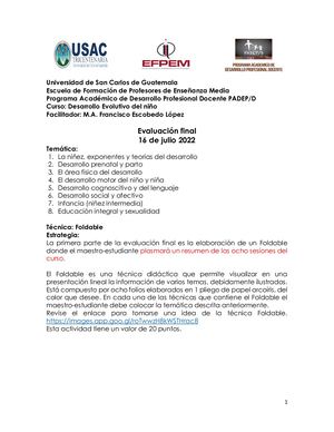 Foldable, Evaluación Final