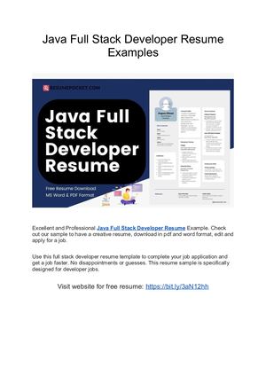 Java Full Stack Developer Resume Examples