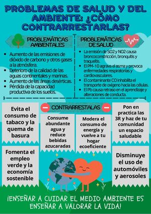 Afiche 3: Problemas de salud y del ambiente: ¿Cómo contrarrestarlas?
