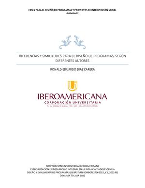 Actividad 2 Fases Para El Diseño De Programas Y Proyectos De Intervención Social
