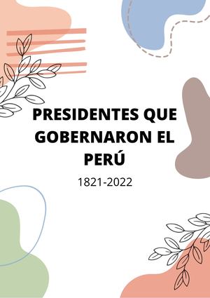 Presidentes Que Gobernaron El Perú