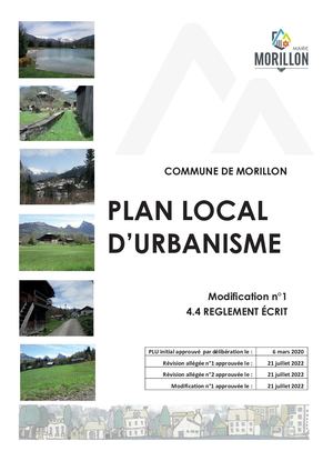 4.4.Morillon PLU - Règlement écrit - approbation 21-07-2022