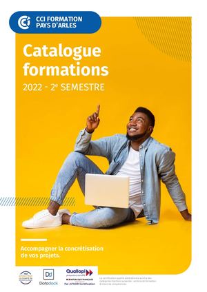 Catalogue CCI Formation Pays d'Arles - 2e Semestre 2022
