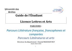Guide Licence Lettres Et Arts 22 27