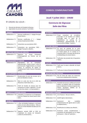 Conseil communautaire du 07 juillet 2022