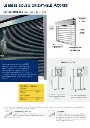 Flo Fermetures - catalogue Protection Solaire