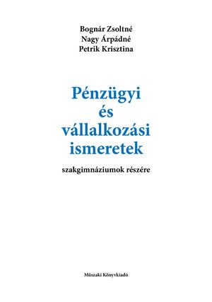 MK-6203 Pénzügyi és vállalkozási ismeretek szakgimnáziumok részére