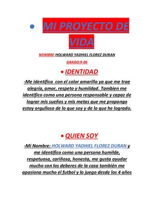Mi Proyecto De Vida Holward 1