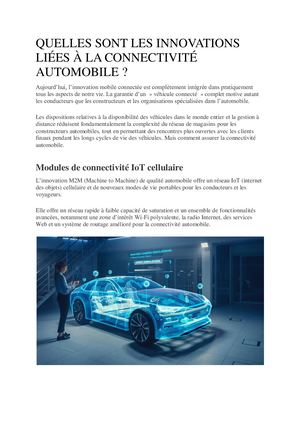Connectivité automobile : Les nouveaux