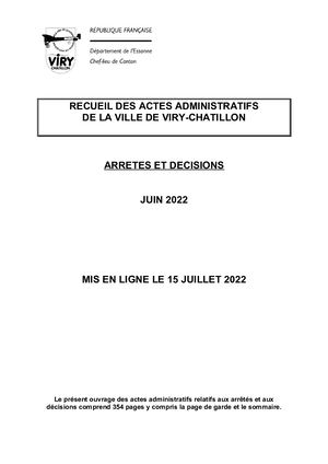 Recueil des actes administratifs juin 2022