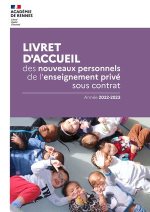 Livret d'accueil des nouveaux personnels de l'enseignement privé sous contrat - 2022-2023
