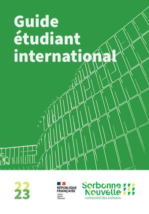 Guide Étudiant International 2022-2023 - Sorbonne Nouvelle