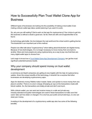 How To Successfully Plan Trust Wallet Clone App For Business