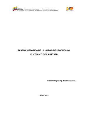 Reseña Historica De El Conuco De La Uptaeb