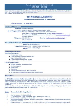 FICHE DE POSTE AS PNEUMO C5
