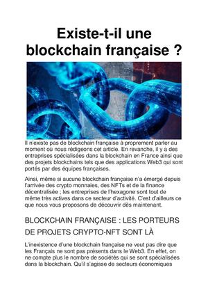 Quelle est la blockchain française ?