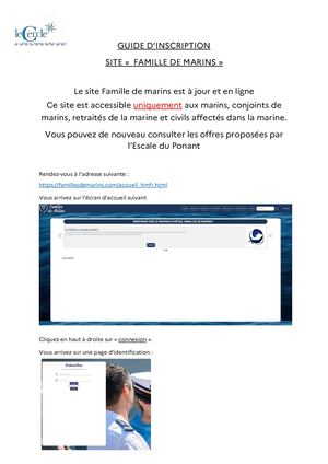 Guide Inscription Famille De Marins Correction