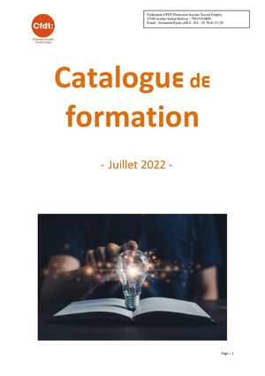 Catalogue De Formation Cfdt Pste