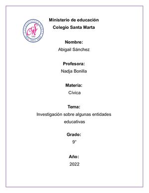 Tarea De Cívica-Entidades Educativas