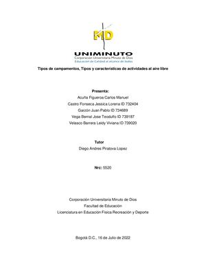 Tipos De Campamentos