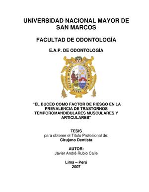 2 El Buceo Como Factor De Riesgo En La Prevalencia De Transtornos Temporomandibulares Musculares Y Articulares