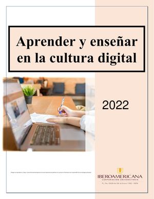 Electiva 1 Tecnología Educativa,aprender Y Enseñar La Cultura Digital Parte1