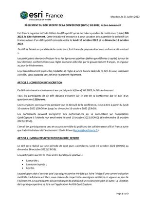 Règlement Défi Sportif Géo Evénement
