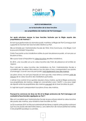 Note D'info Taxe Foncière 20 07 22