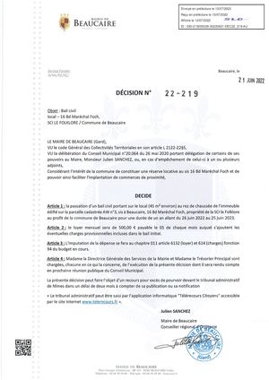 PARUTION DECISIONS DU 13 JUILLET 2022
