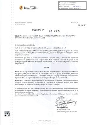 PARUTION DECISIONS DU 19 JUILLET 2022