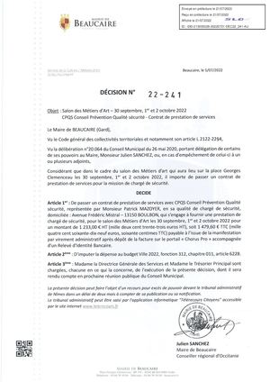 PARUTION DECISIONS DU 21 JUILLET 2022