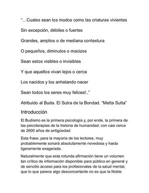 Introducción Psicoterapia Budista