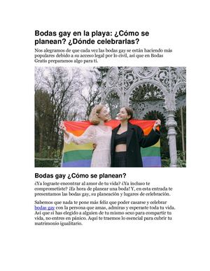 Bodas Gay En La Playa Cómo Se Planean Dónde Celebrarlas