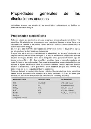 Propiedades Generales De Las Disoluciones Acuosas