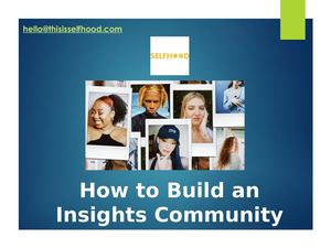 How To Build An Insights Community