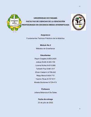 Grupo N° 2 Investigacion Métodos De Enseñanza