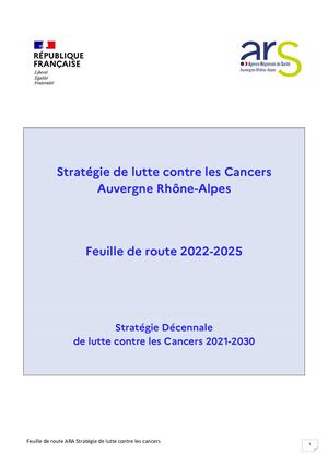 Feuille de route Cancer 2022-2025