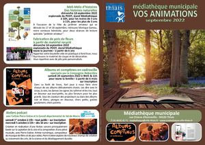 Agenda Médiathèque Septembre 2022