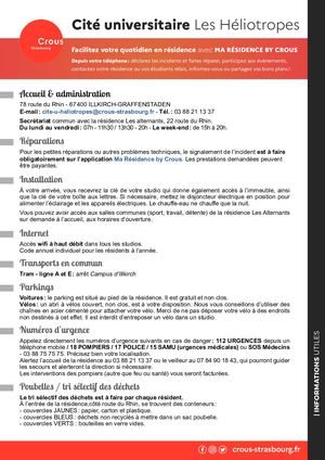 Fiche contact - Cité U' Héliotropes