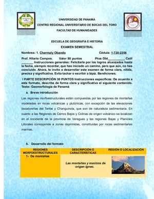 Geomorfologia Estructural De Bocas Del Toro