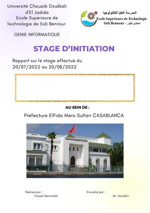 Rapport De Stage D'opservation