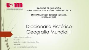 Diccionario Pictórico Regina Mendoza Tapia Geografía Mundial Ii
