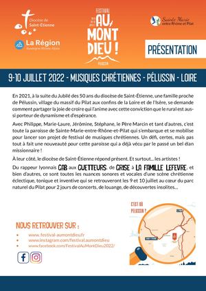 Dossier de Présentation du Festival Au Mont Dieu