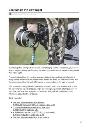 Best Single Pin Bow Sight