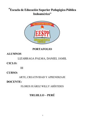 PORTAFOLIO DE ARTE - CICLO 3 - EDUC. PRIMARIA