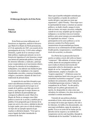 El liderazgo disruptivo de Evita Perón