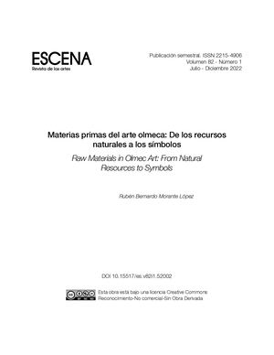 Morante Materias Primas Del Arte Olmeca